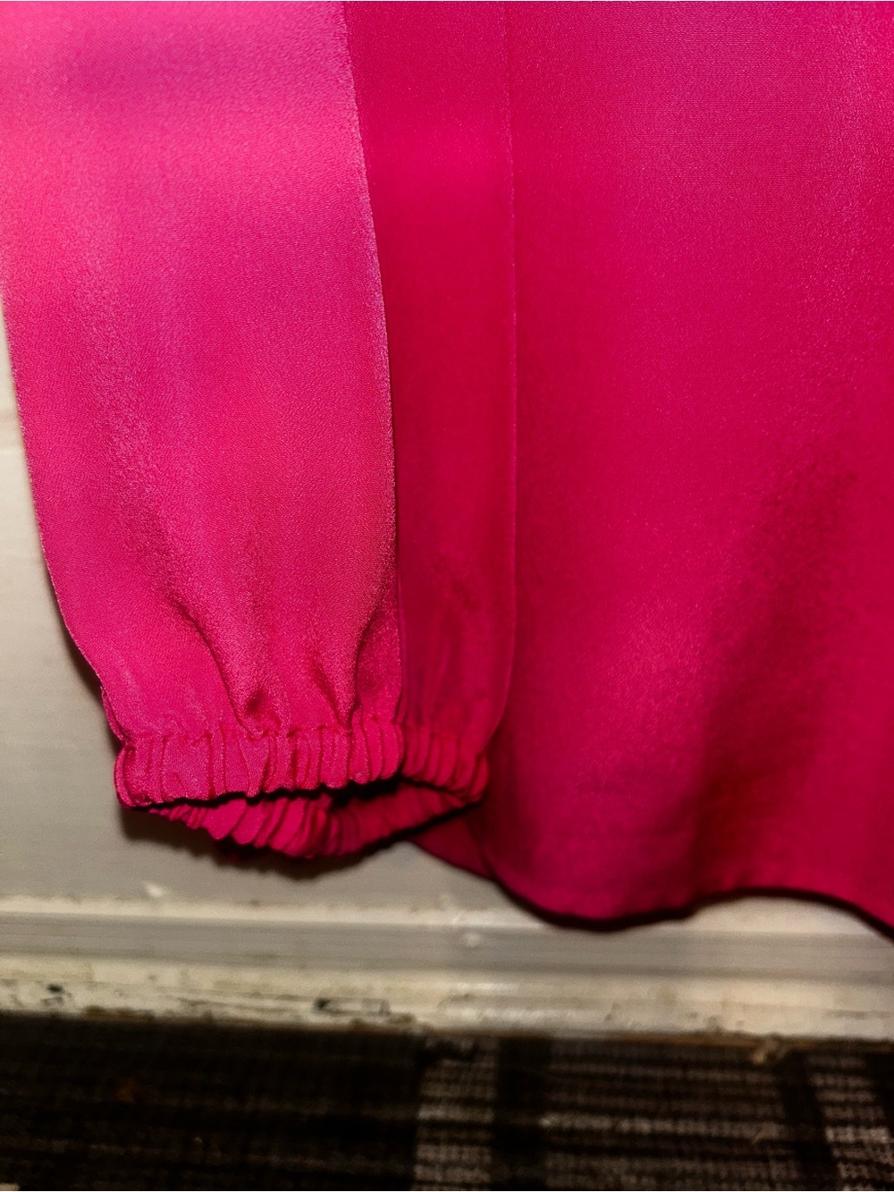Lilly Pulitzer Pink Ruffle Neck Long Sleeve Blouse Wonens medium - Picture 3 of 4